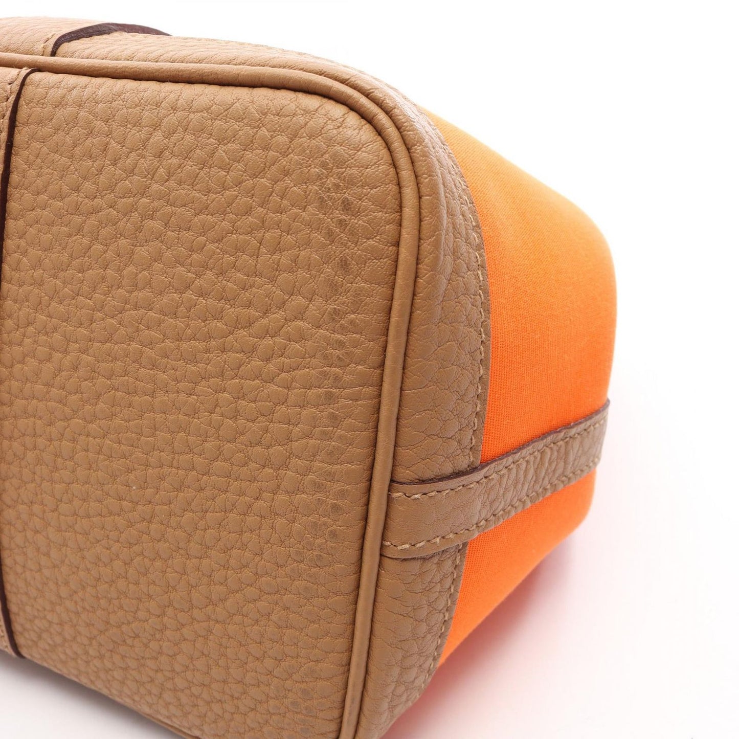 Hermes Tote Bag Garden Party TPM Orange Biscuit Canvas Leather — view 6