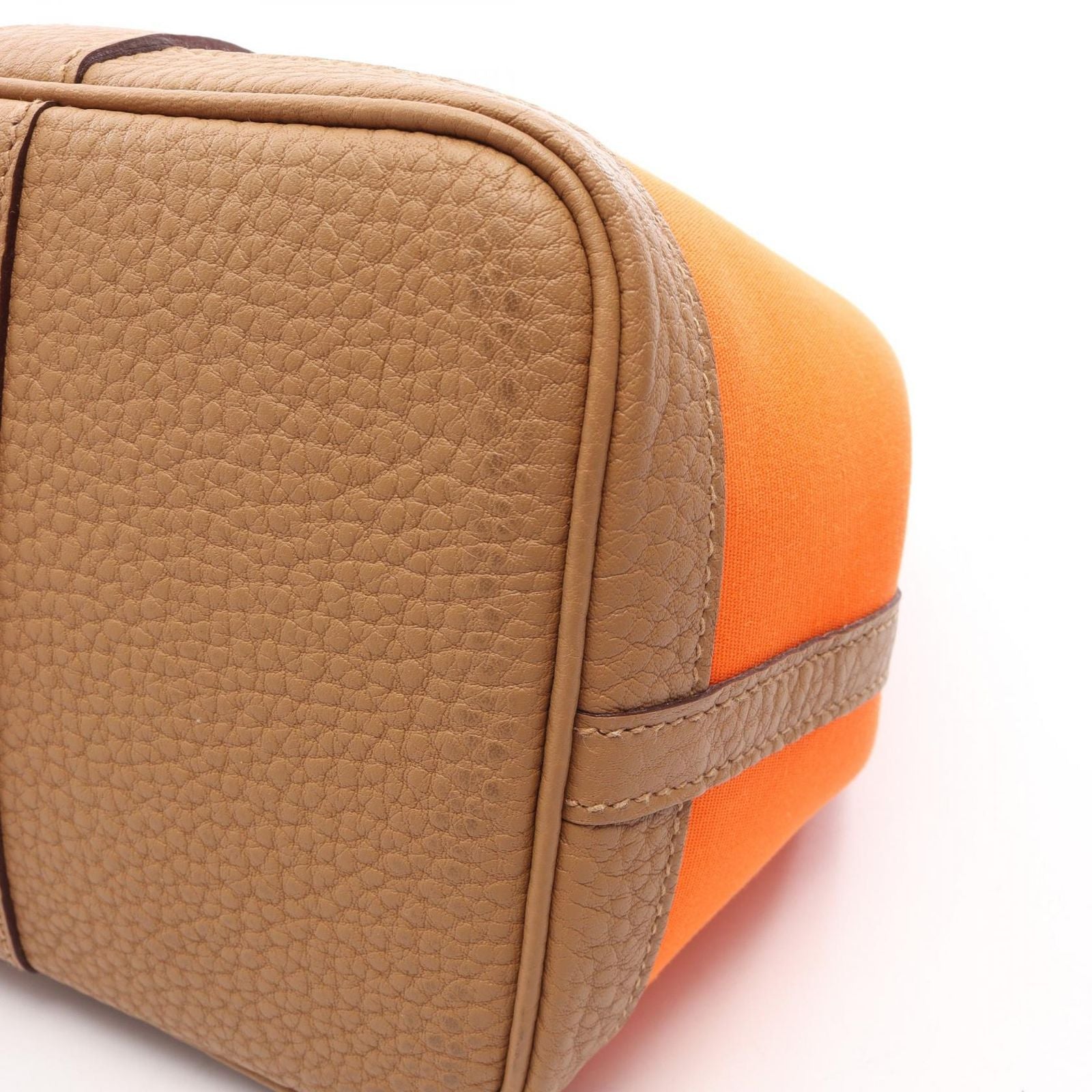 Hermes Tote Bag Garden Party TPM Orange Biscuit Canvas Leather — view 6