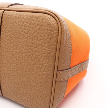Hermes Tote Bag Garden Party TPM Orange Biscuit Canvas Leather — view 6