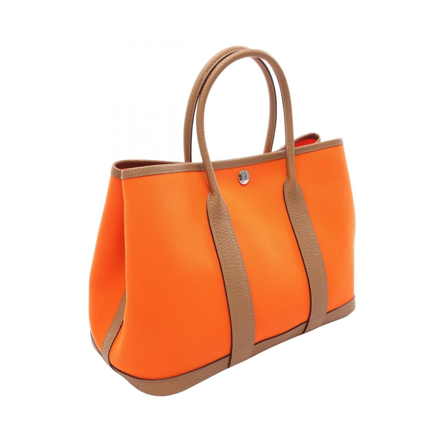 Hermes Tote Bag Garden Party TPM Orange Biscuit Canvas Leather — view 2