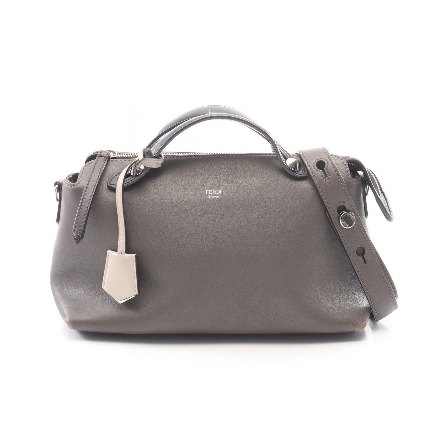 Fendi Handbag by the Way Medium by the Way Checole Gray Black Leather