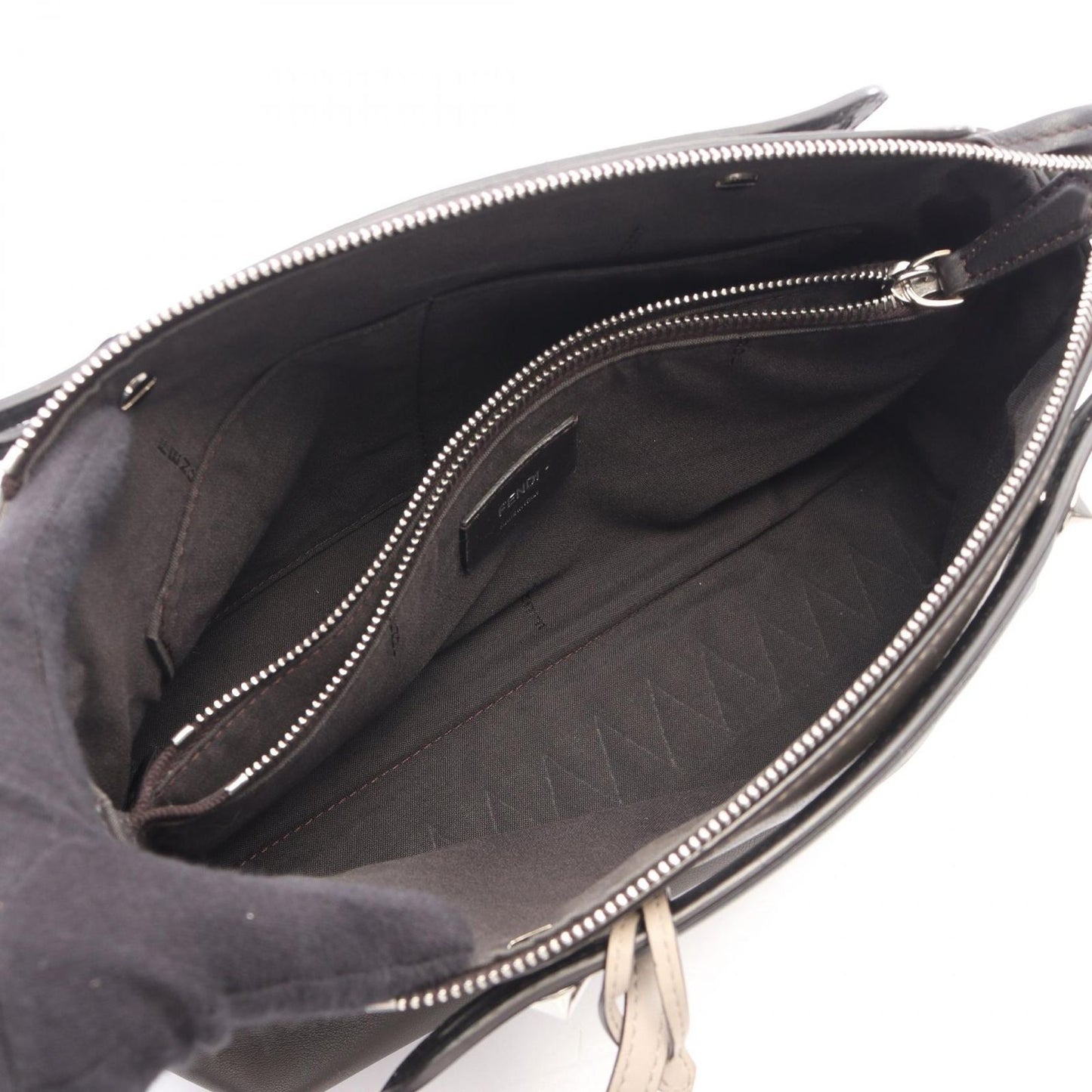 Fendi Handbag by the Way Medium by the Way Checole Gray Black Leather — view 3