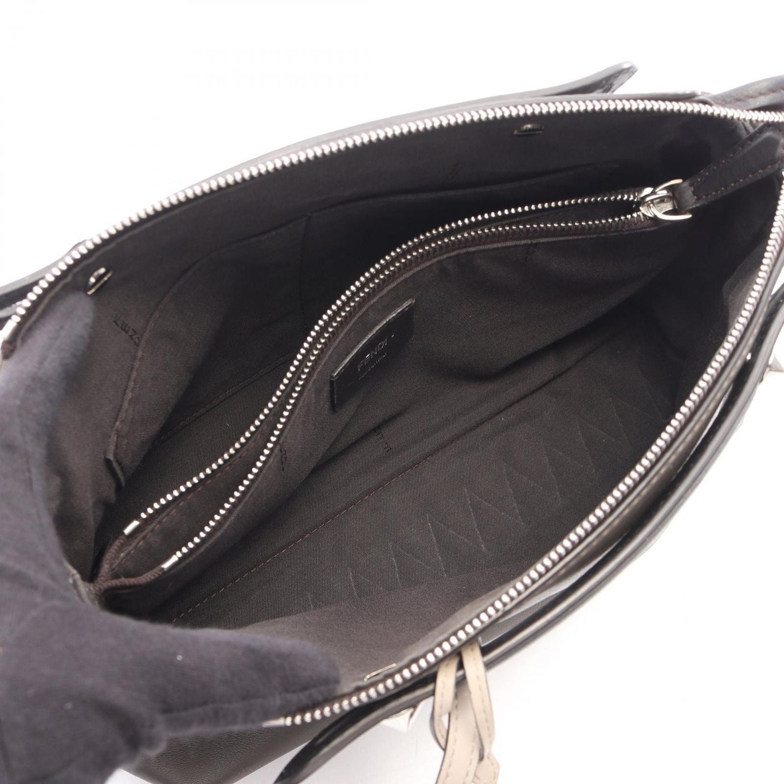 Fendi Handbag by the Way Medium by the Way Checole Gray Black Leather — view 3