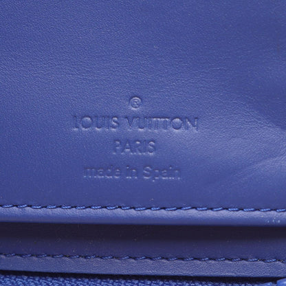 Louis Vuitton Round Long Wallet Zippy Long Vertical Matblue Neon Blue — view 5