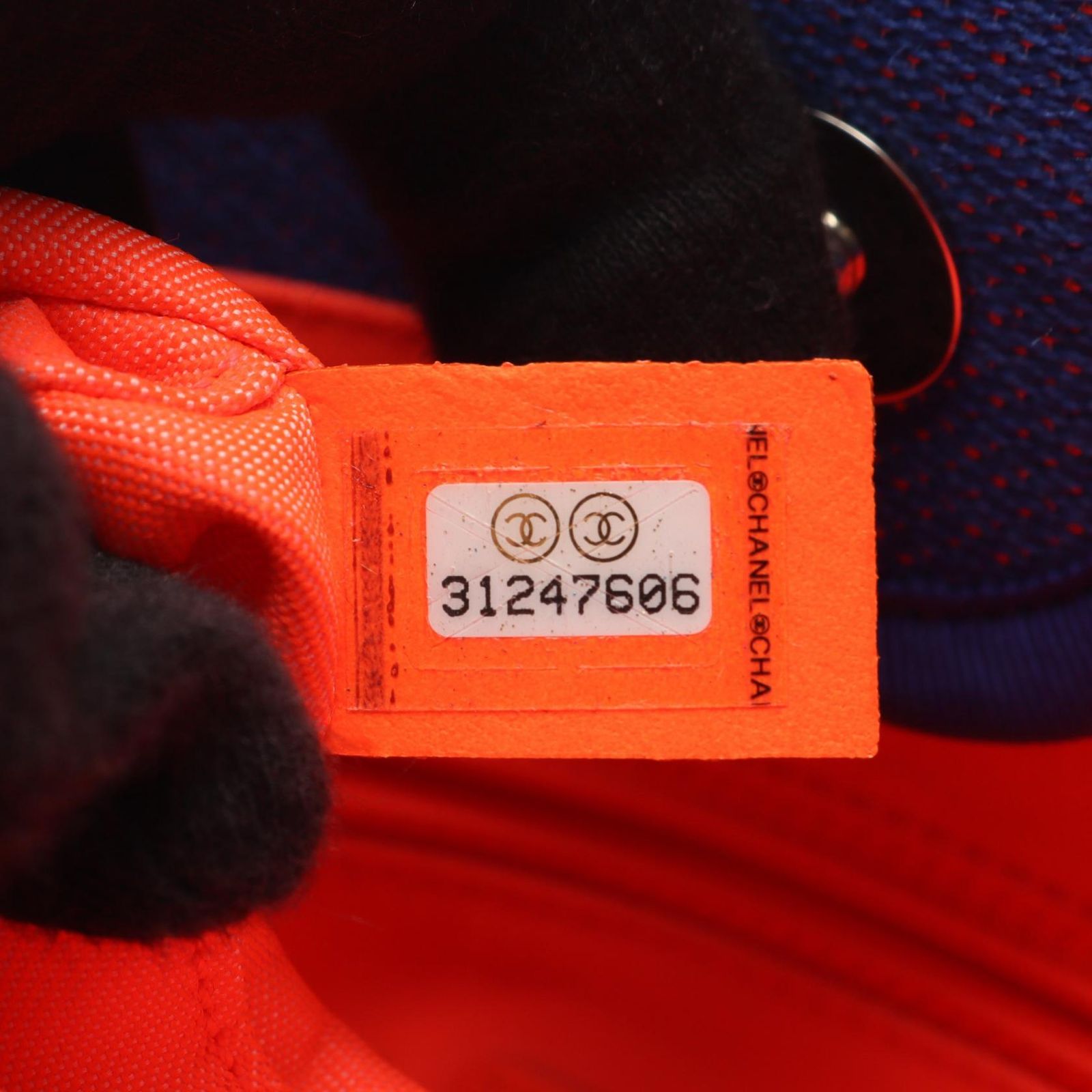 Chanel Tote Bag Deauville PM Blue Neon Orange Canvas Leather Chain PM — view 5