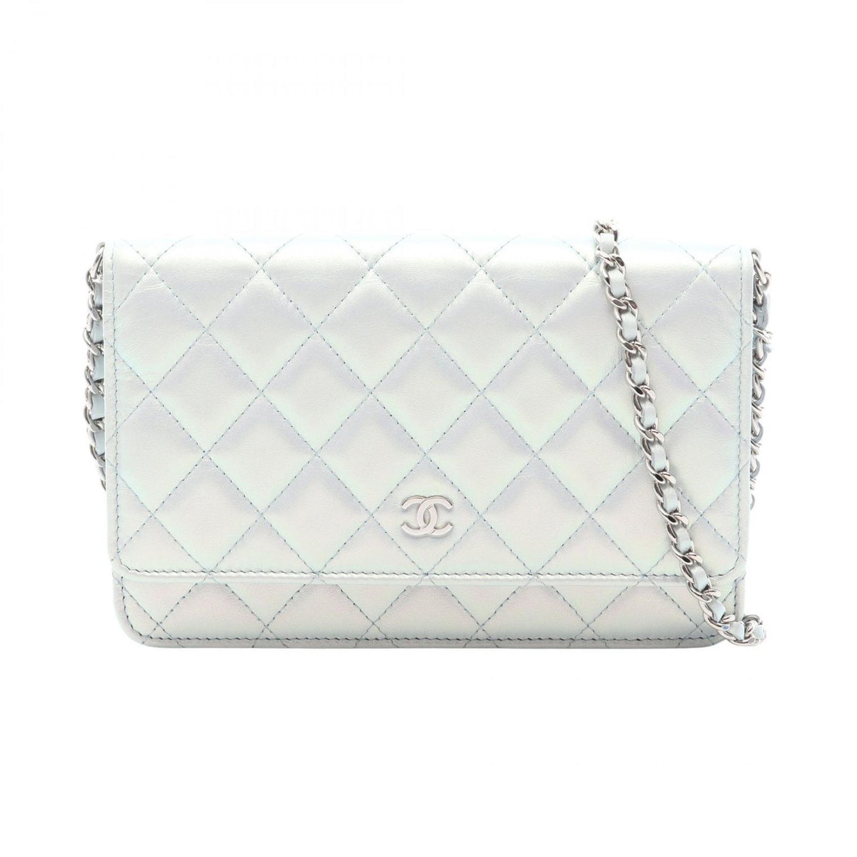 Chanel Shoulder Bag Quilted Pearl White Lambskin Chain Wallet