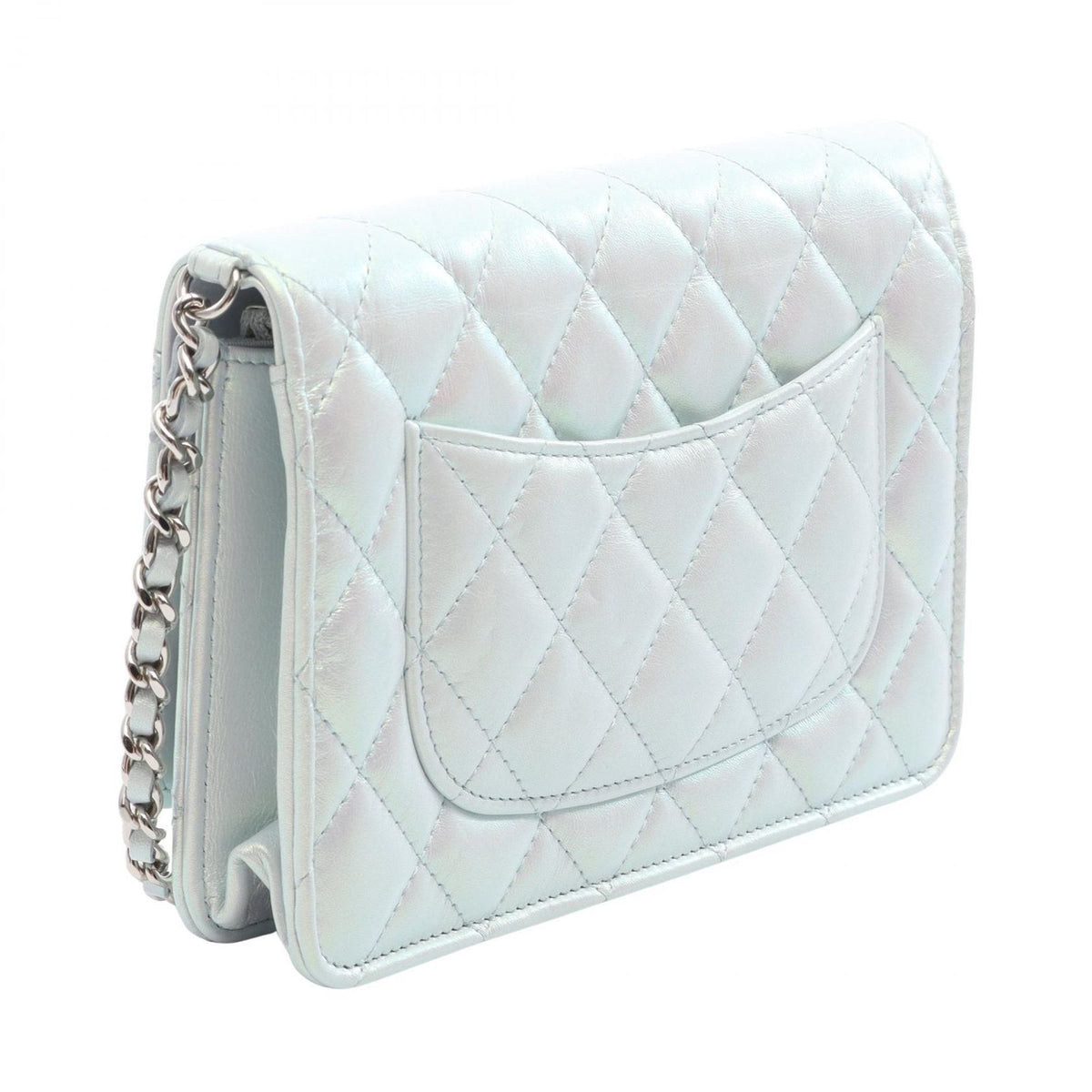 Chanel Shoulder Bag Quilted Pearl White Lambskin Chain Wallet — view 2