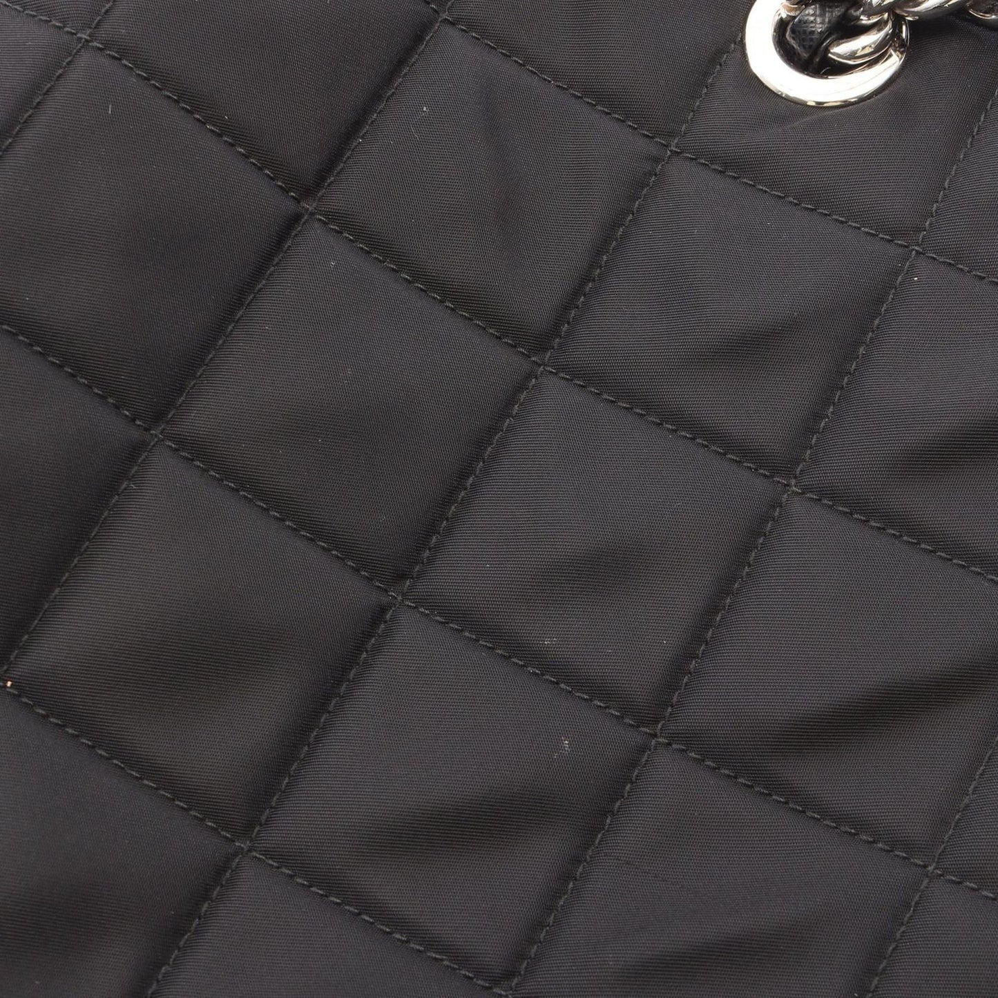 Prada Shoulder Bag Tessuto Impuntu Black Nylon Saffiano Leather Triangle Logo — view 5