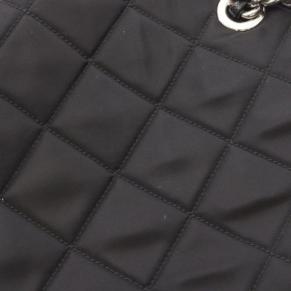 Prada Shoulder Bag Tessuto Impuntu Black Nylon Saffiano Leather Triangle Logo — view 5