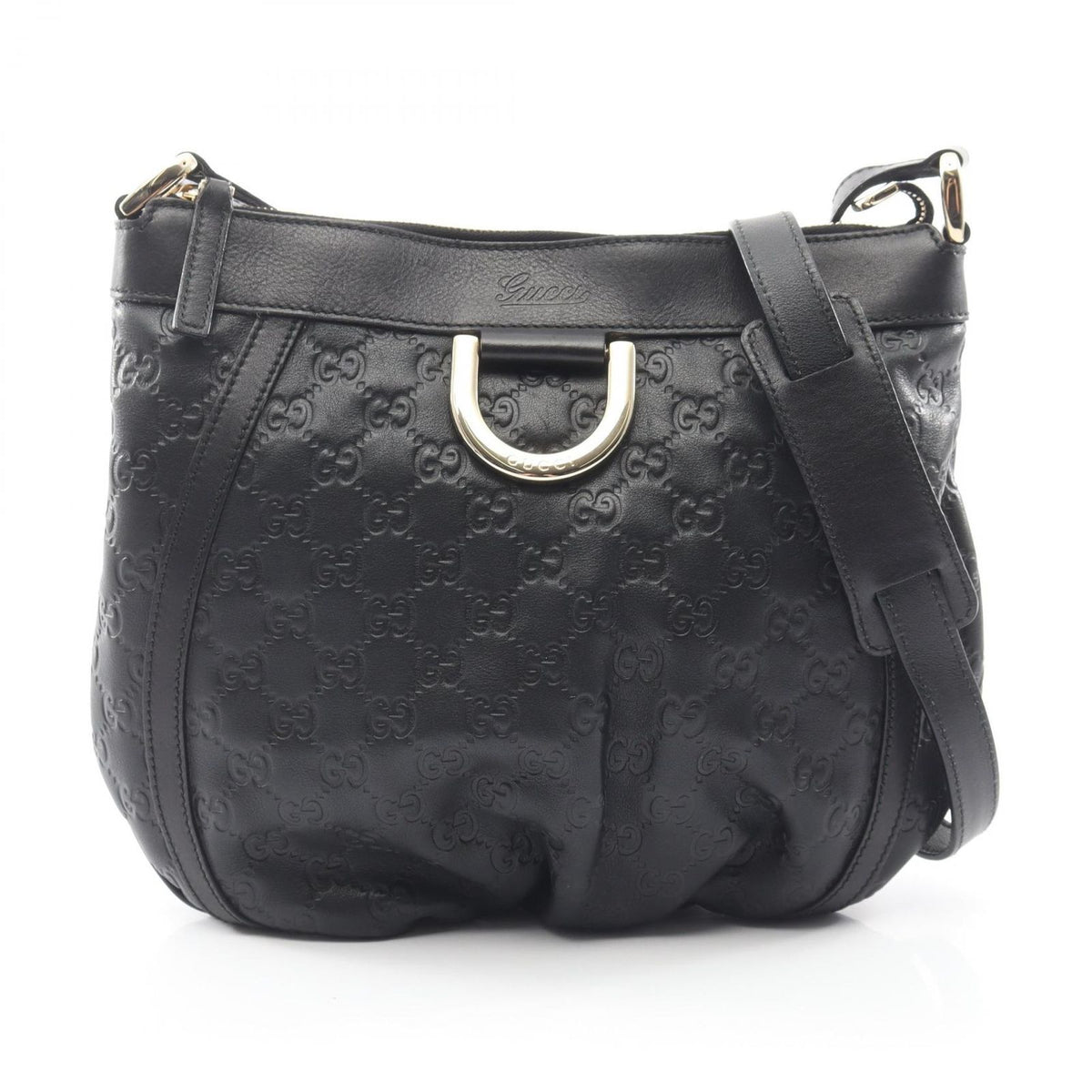 Gucci Shoulder Bag Abbey Guccissima Black Leather Guccissima