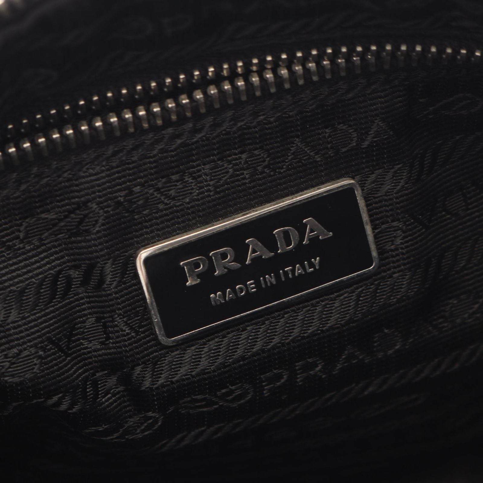 Prada Shoulder Bag Black Nylon Leather Triangle Logo — view 4