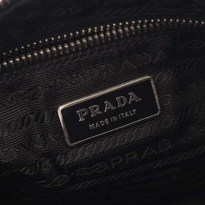 Prada Shoulder Bag Black Nylon Leather Triangle Logo — view 4