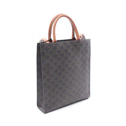 Celine Tote Bag Small Vertical Cabas Triomphe 2-Way Brown Black White Canvas — view 2