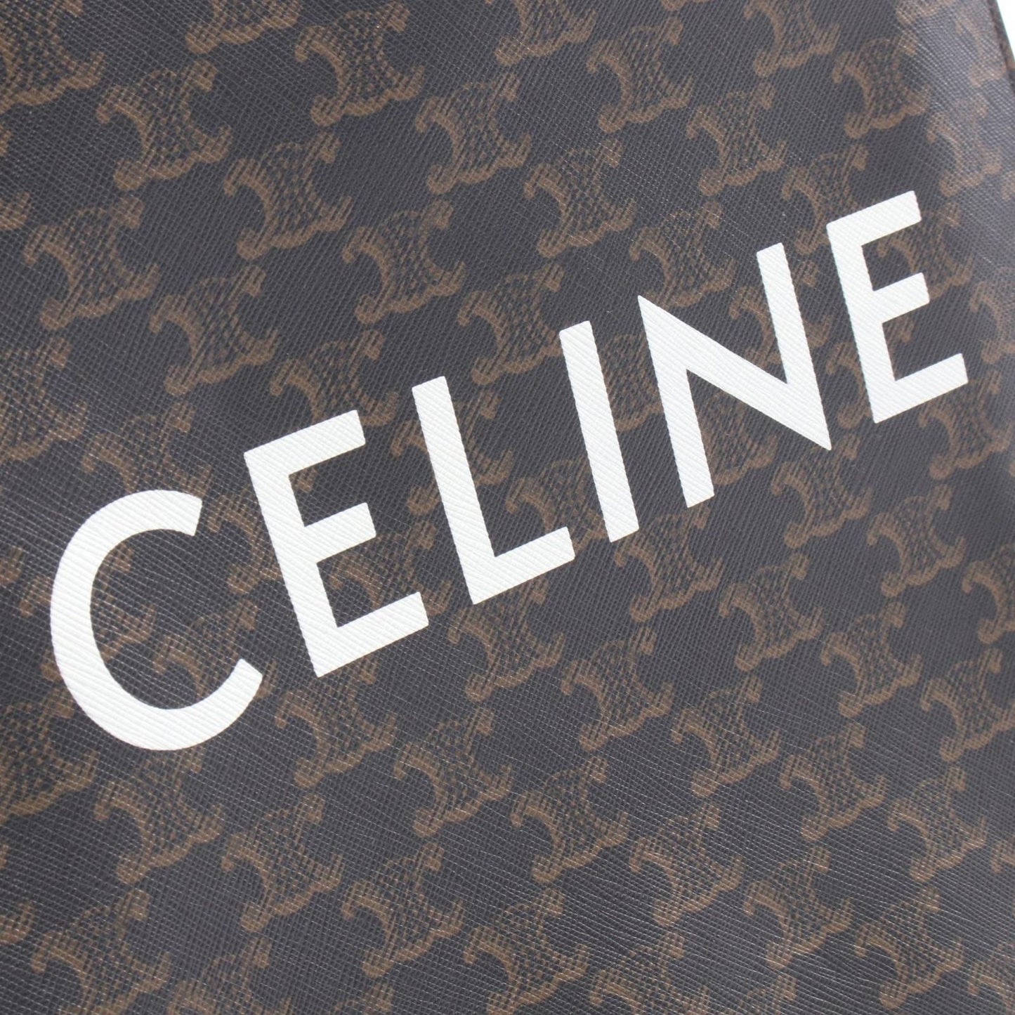 Celine Tote Bag Small Vertical Cabas Triomphe 2-Way Brown Black White Canvas — view 4