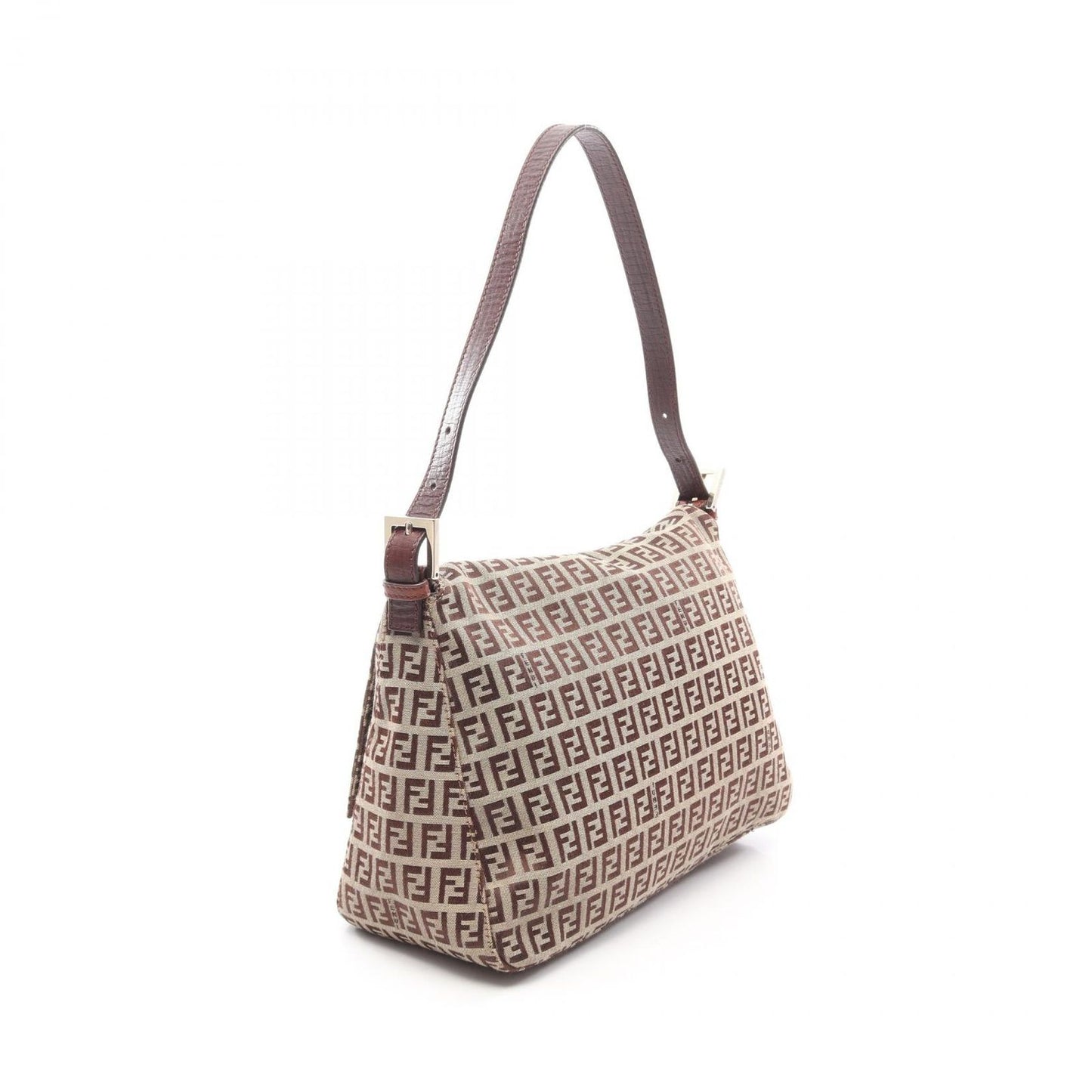 Fendi Shoulder Bag Mamma Bucket Zucchino Beige Brown Canvas Leather — view 2