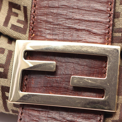 Fendi Shoulder Bag Mamma Bucket Zucchino Beige Brown Canvas Leather — view 8