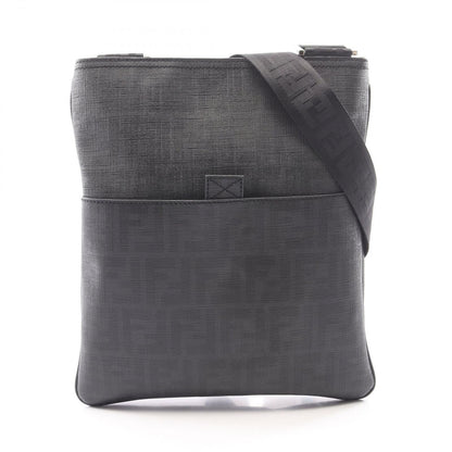 Fendi Shoulder Bag Zucca Black Dark Gray Canvas