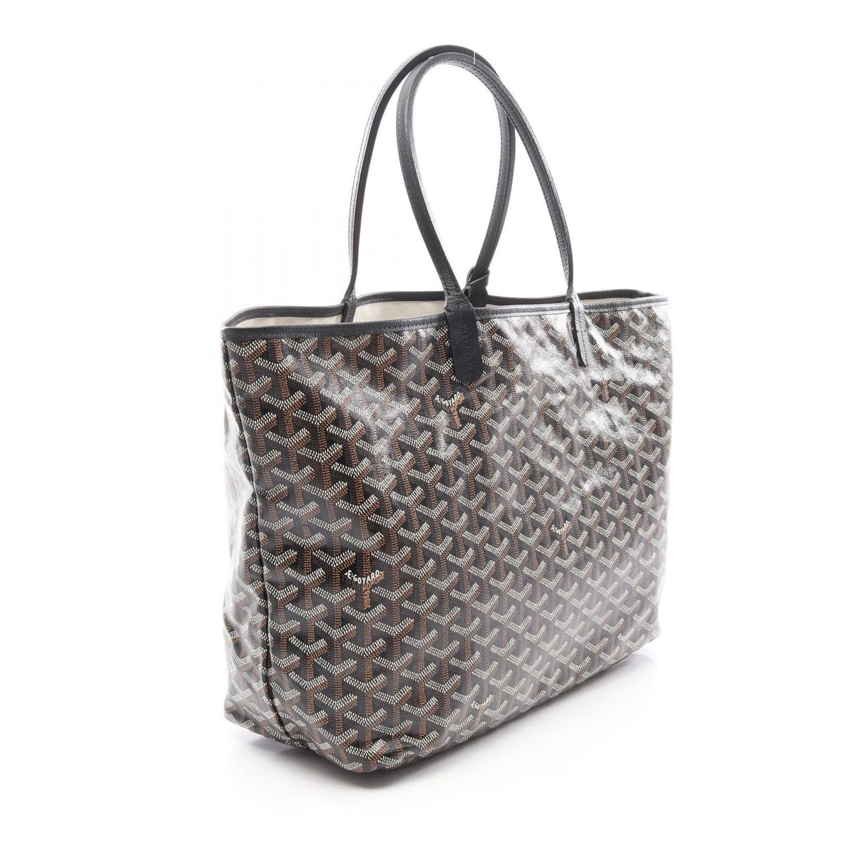 Goyard Tote Bag Saint Louis PM Black Brown White Canvas Leather — view 2