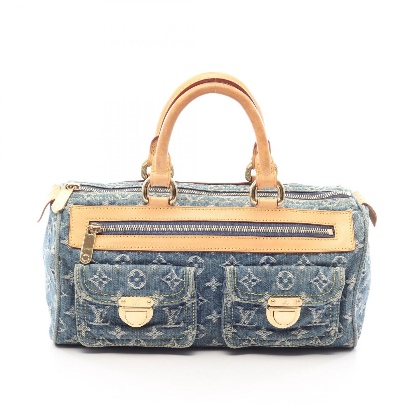 Louis Vuitton Handbag Neo Speedy Blue Denim Leather