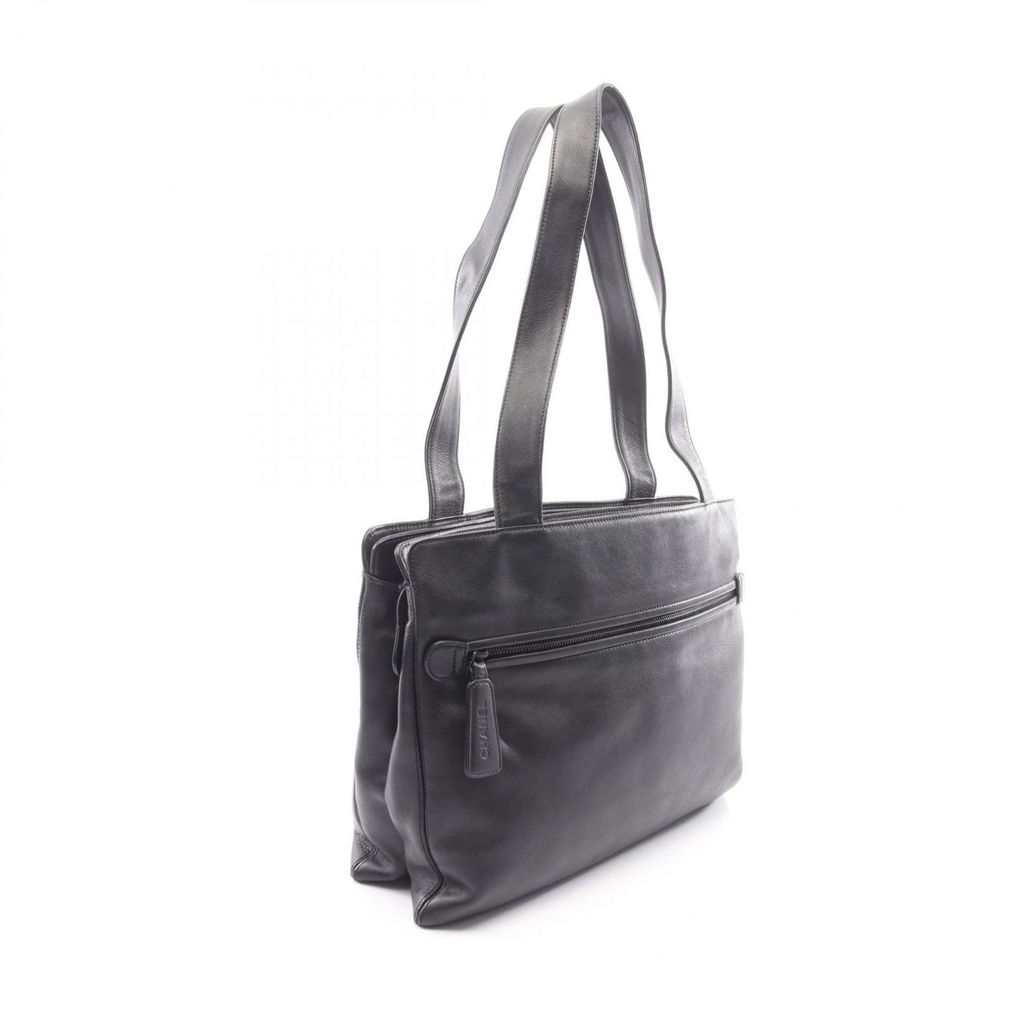 Chanel Tote Bag CC Logo Black Lambskin — view 2