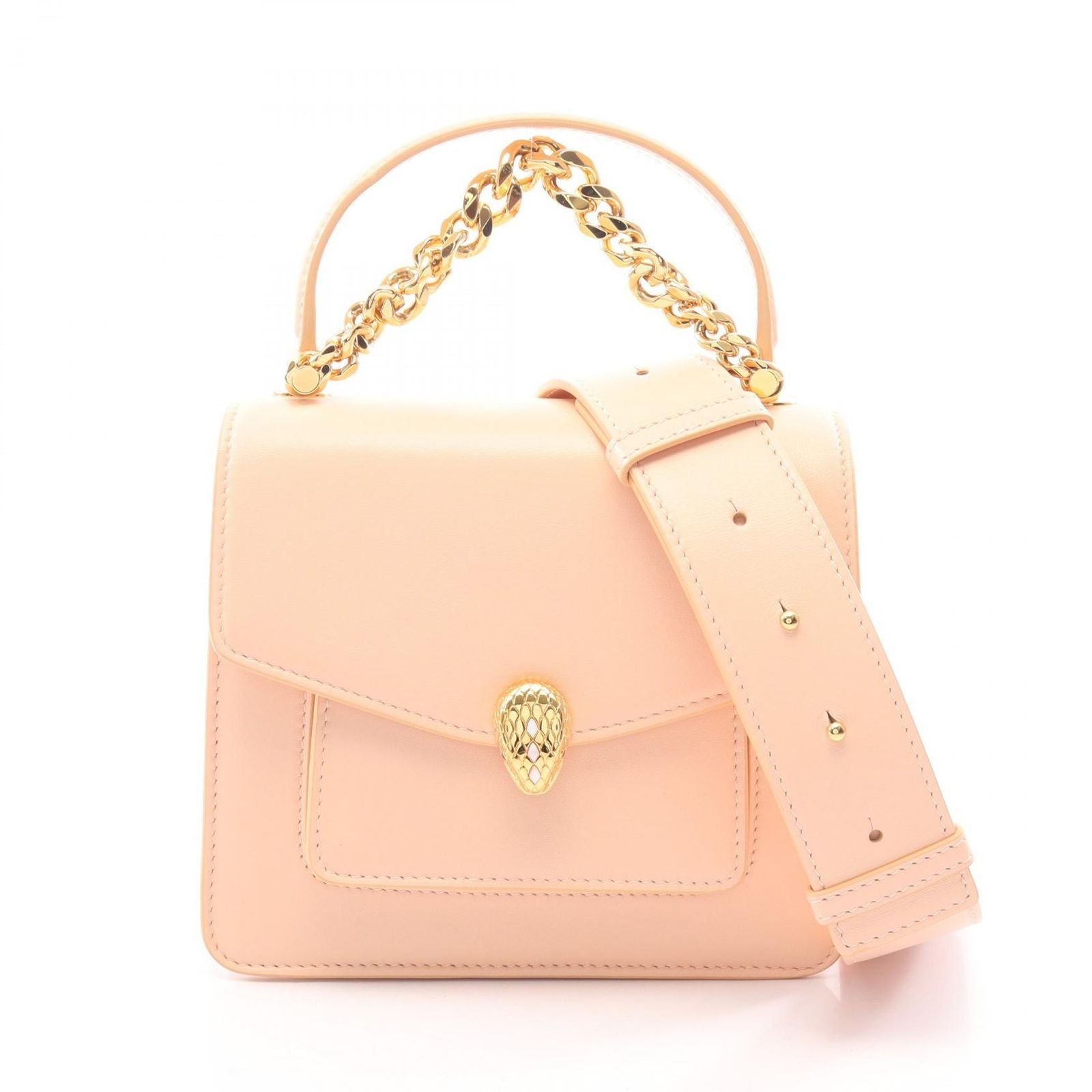 Bvlgari Serpenti Forever 2-Way Light Pink Leather Shoulder Bag