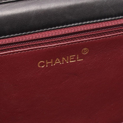 Chanel Shoulder Bag Quilted Single Flap Black Lambskin Push Lock Chain — view 4