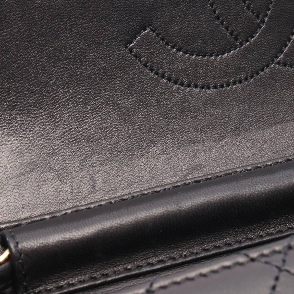Chanel Shoulder Bag Quilted Single Flap Black Lambskin Push Lock Chain — view 6