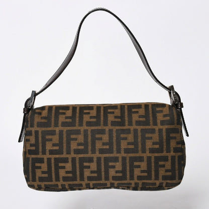 Fendi Shoulder Bag Cross Mamma Baguette Zucca Pattern Brown Silver — view 2