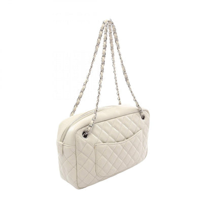 Chanel Shoulder Bag 2.55 Quilted Off White Caviar Leather Chain — view 2