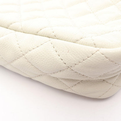 Chanel Shoulder Bag 2.55 Quilted Off White Caviar Leather Chain — view 8