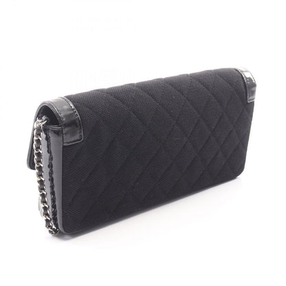 Chanel Shoulder Bag 2.55 Quilted East Waist Black Canvas Patent Chain — view 2