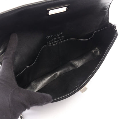 Chanel Shoulder Bag 2.55 Quilted East Waist Black Canvas Patent Chain — view 3