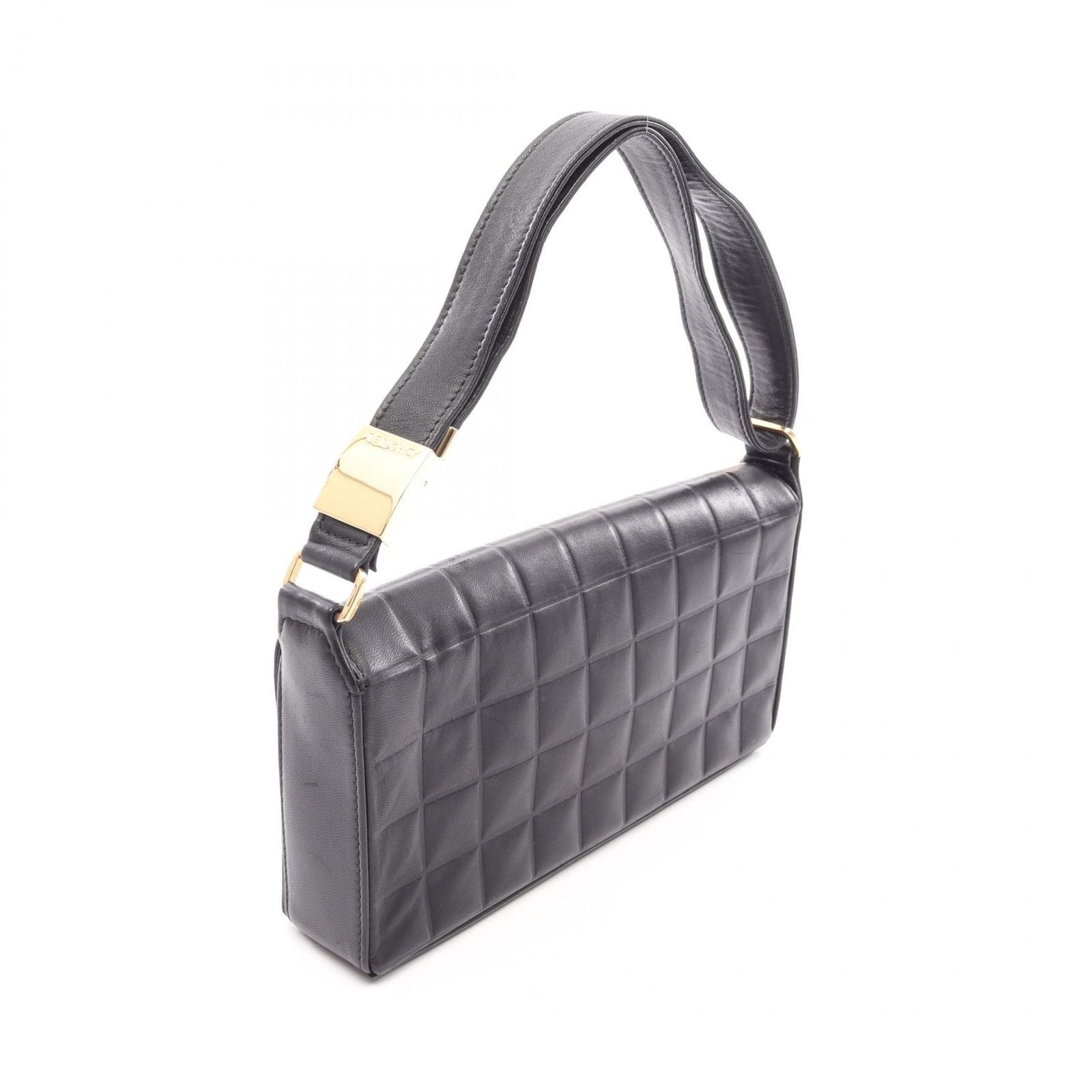 Chanel Shoulder Bag Choco Bar CC Logo Black Lambskin Bar CC — view 2