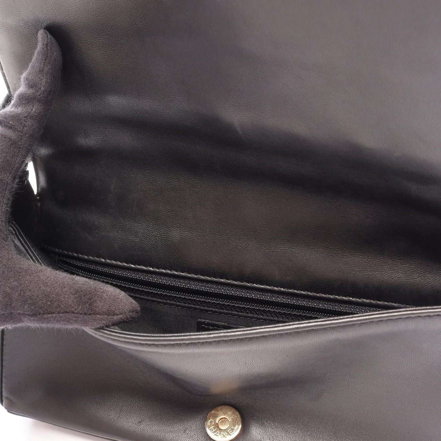 Chanel Shoulder Bag Choco Bar CC Logo Black Lambskin Bar CC — view 7