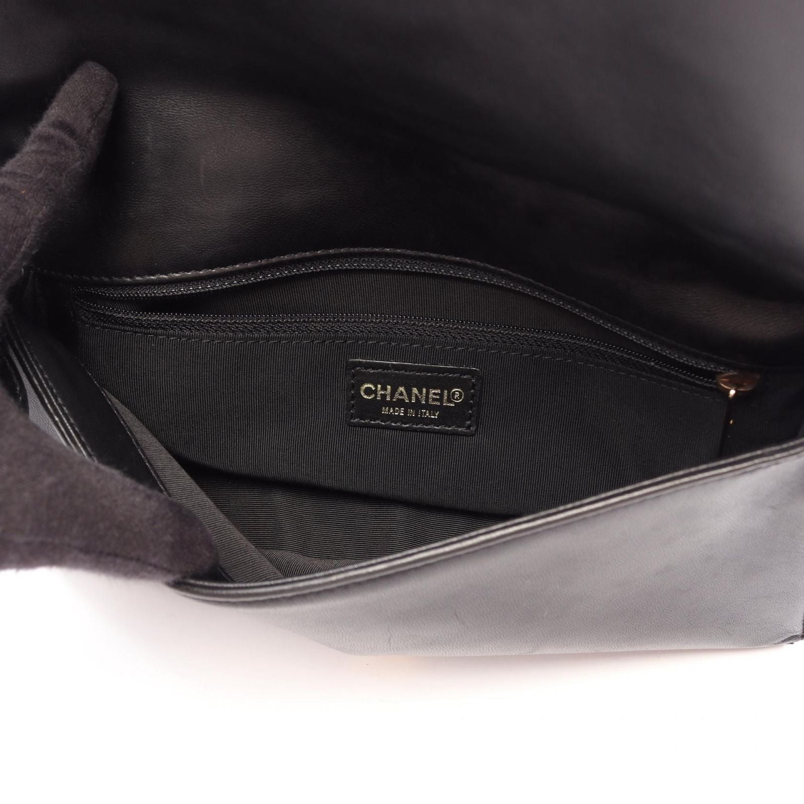 Chanel Shoulder Bag Choco Bar CC Logo Black Lambskin Bar CC — view 3