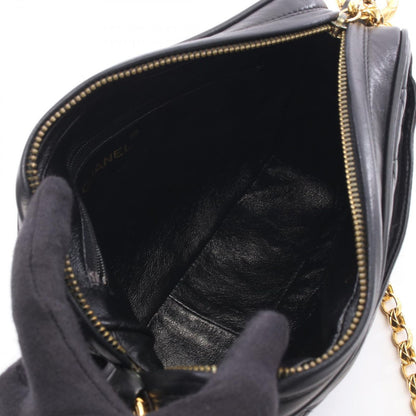 Chanel Shoulder Bag Quilted Tassel Black Lambskin Fringe Chain — view 3