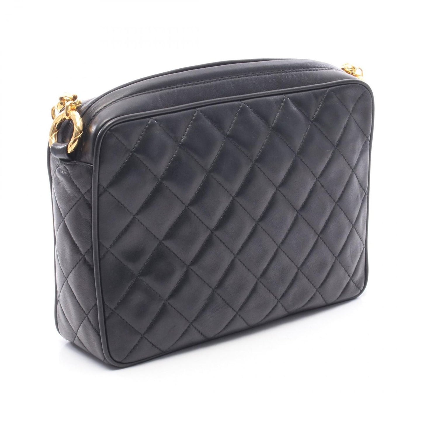 Chanel Shoulder Bag Quilted Tassel Black Lambskin Fringe Chain — view 2