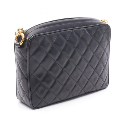 Chanel Shoulder Bag Quilted Tassel Black Lambskin Fringe Chain — view 2