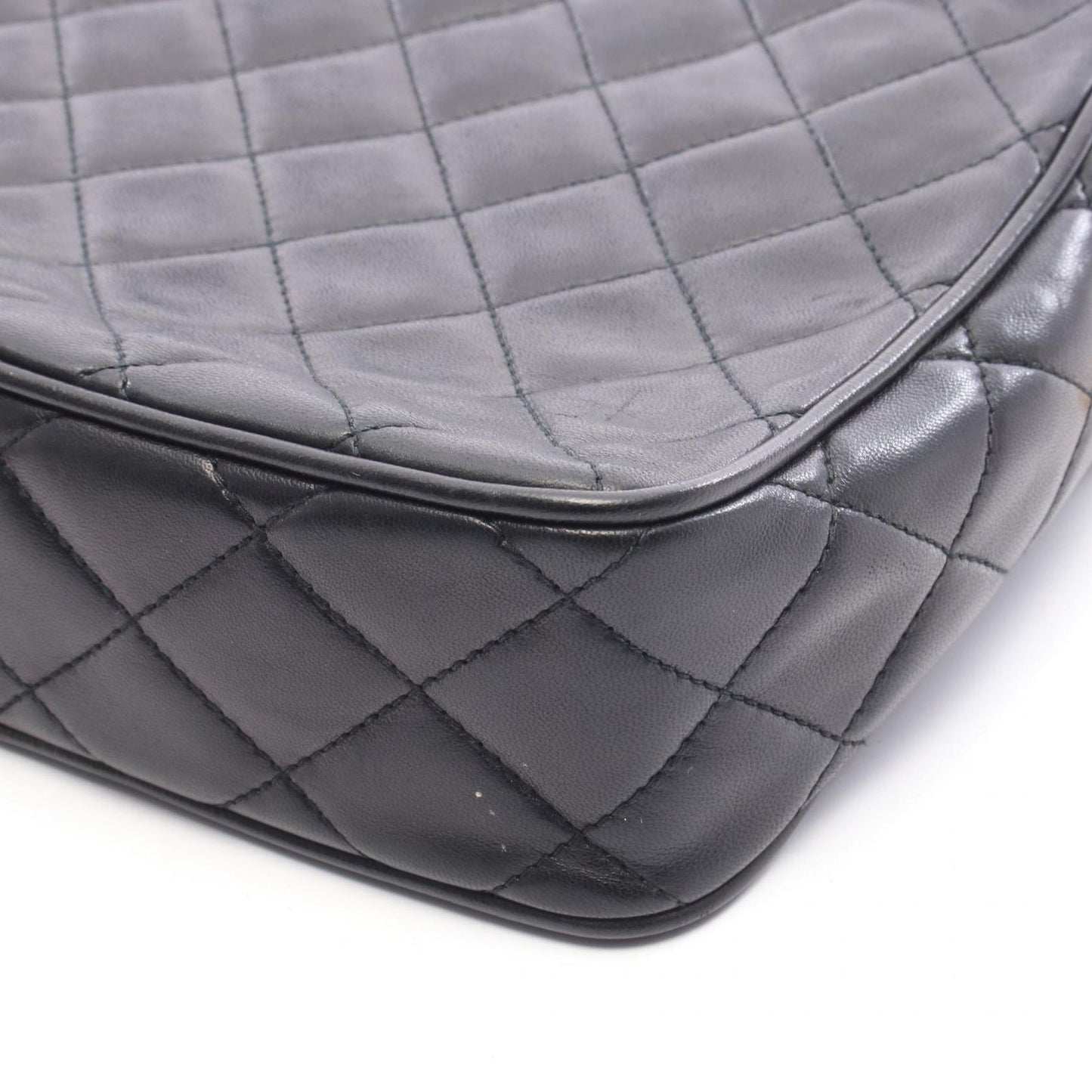 Chanel Shoulder Bag Quilted Tassel Black Lambskin Fringe Chain — view 8