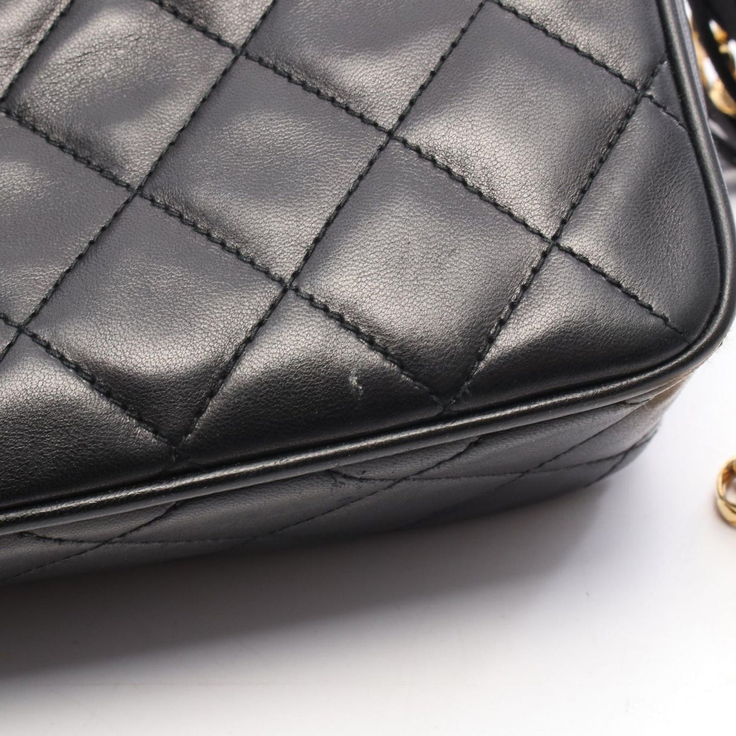 Chanel Shoulder Bag Quilted Tassel Black Lambskin Fringe Chain — view 6