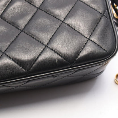 Chanel Shoulder Bag Quilted Tassel Black Lambskin Fringe Chain — view 6