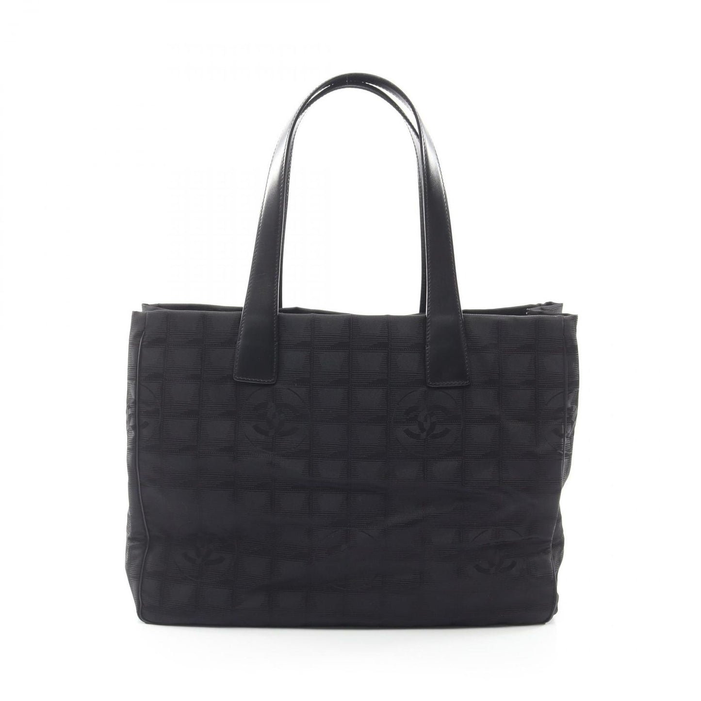 Chanel Tote Bag New Travel Line MM Black Leather MM