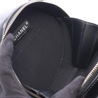 Chanel Handbag CC Logo Round 2-Way Black Patent Leather Chain — view 3