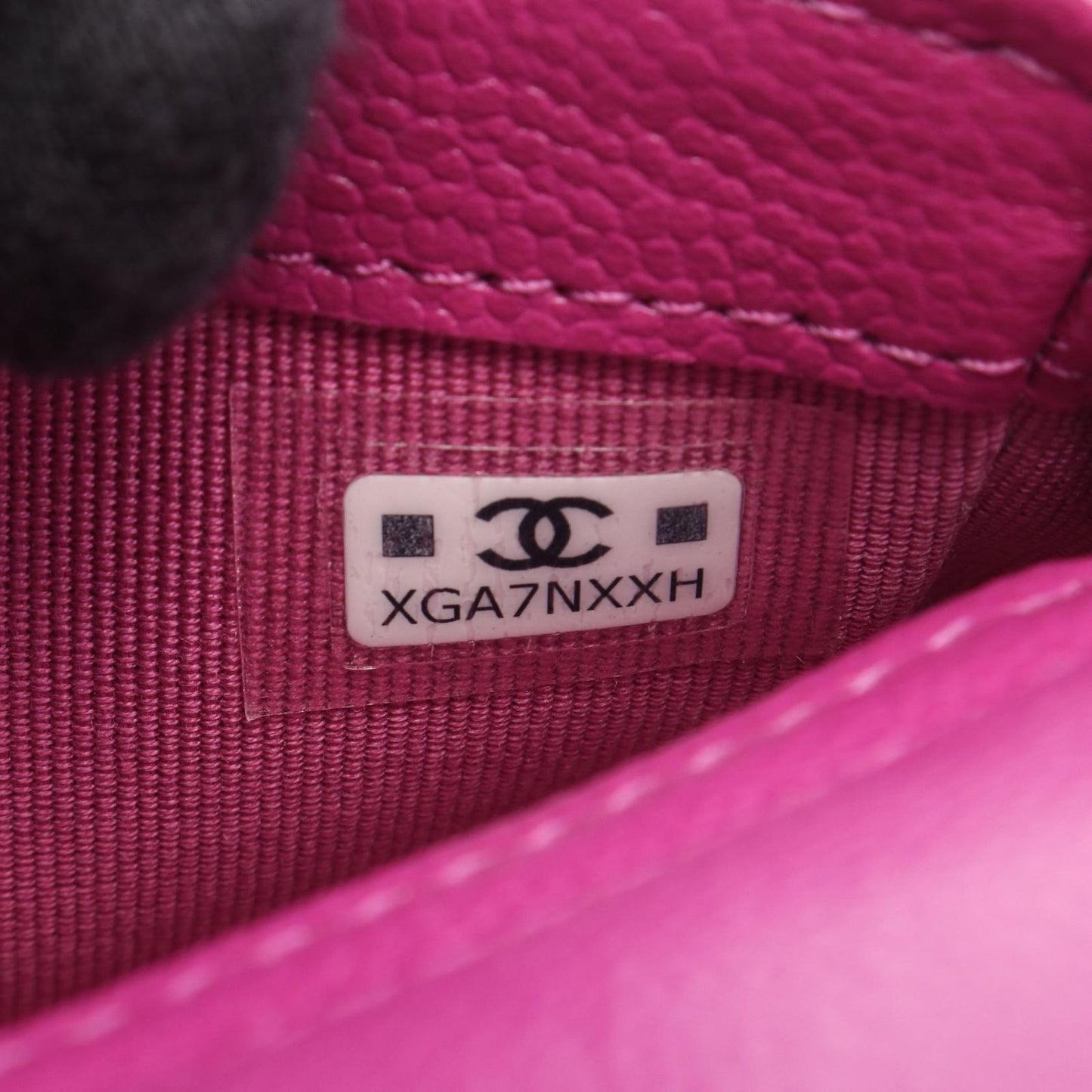 Chanel Shoulder Bag Quilted Chain Phone Case Wallet Pink Purple Caviar Leather — view 6