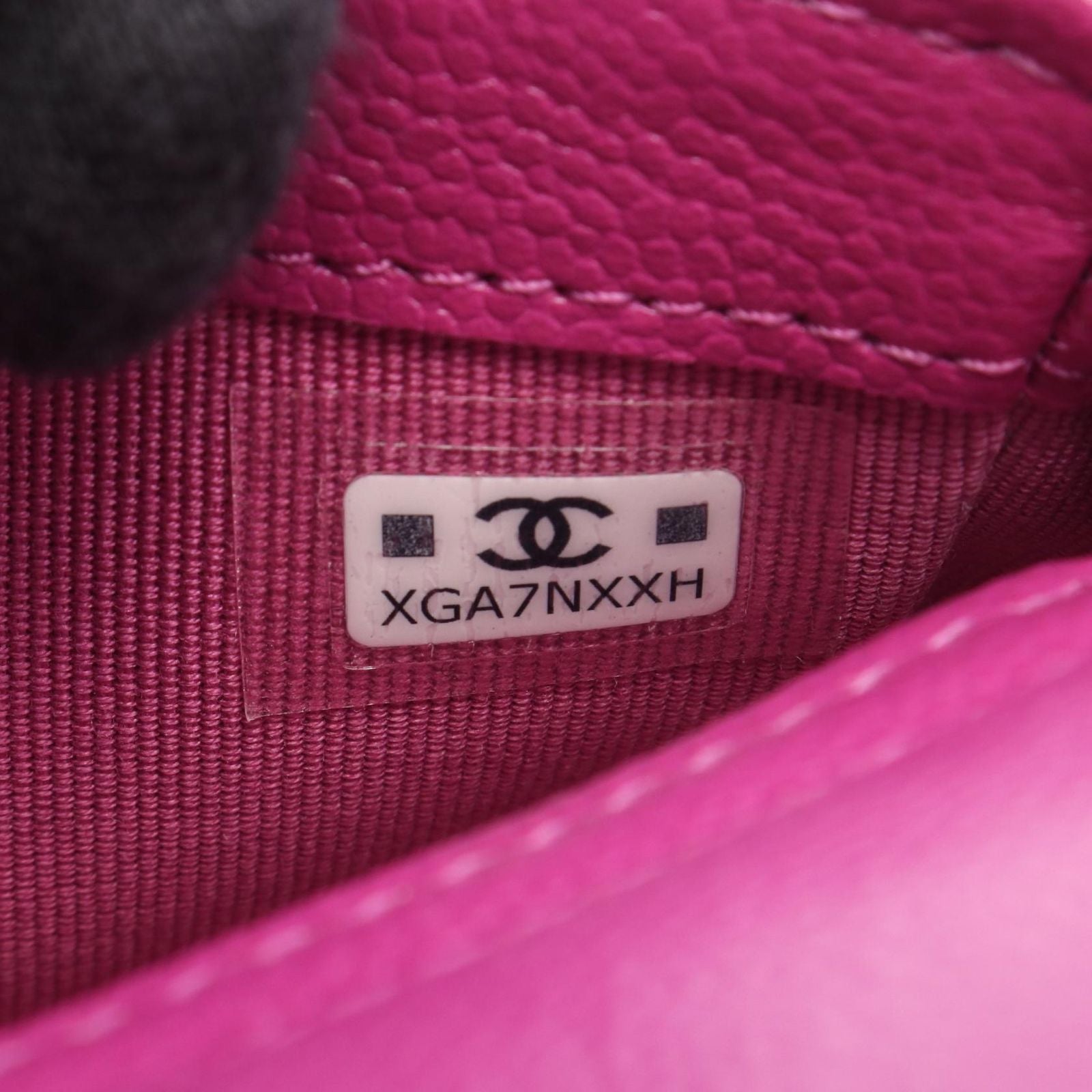 Chanel Shoulder Bag Quilted Chain Phone Case Wallet Pink Purple Caviar Leather — view 6
