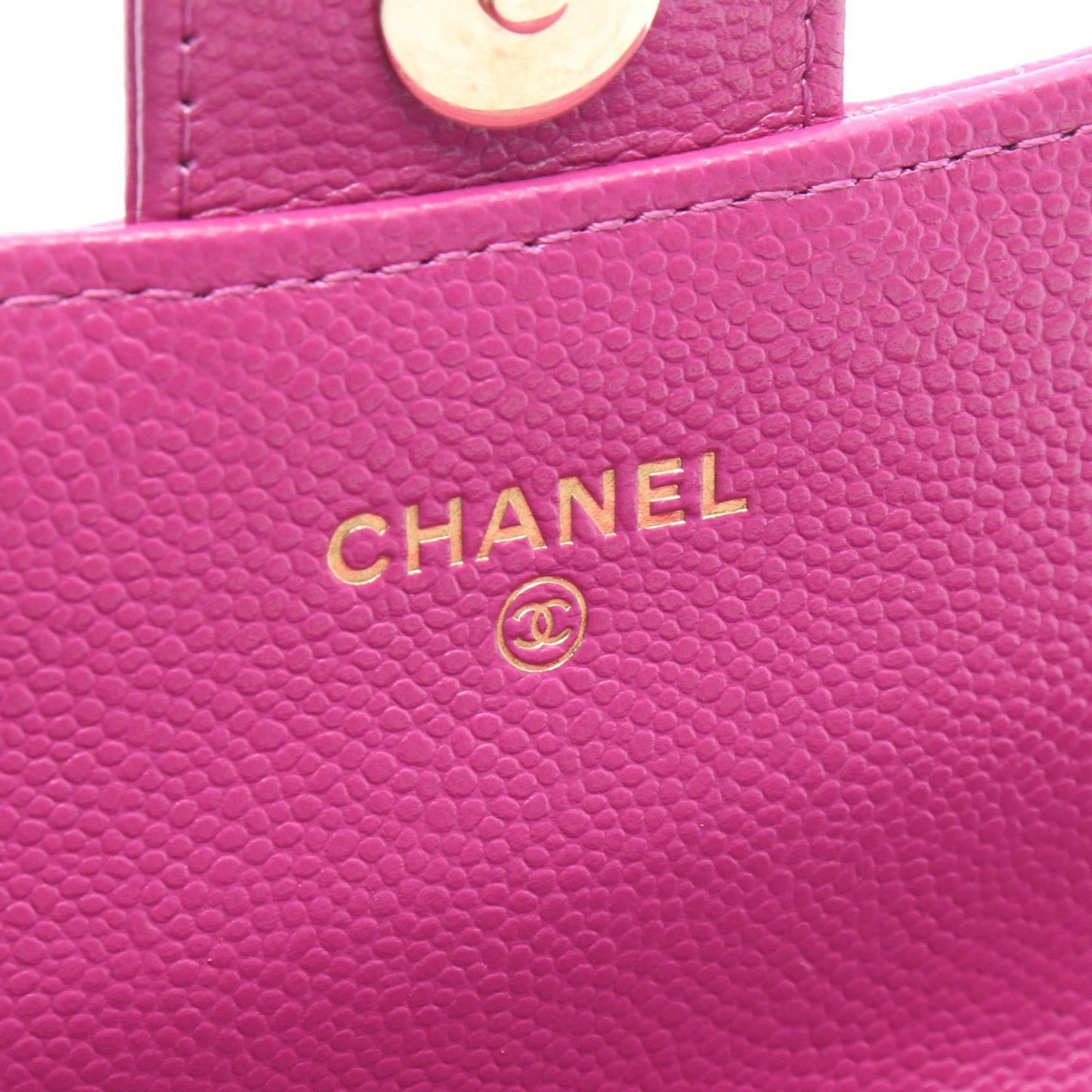 Chanel Shoulder Bag Quilted Chain Phone Case Wallet Pink Purple Caviar Leather — view 5