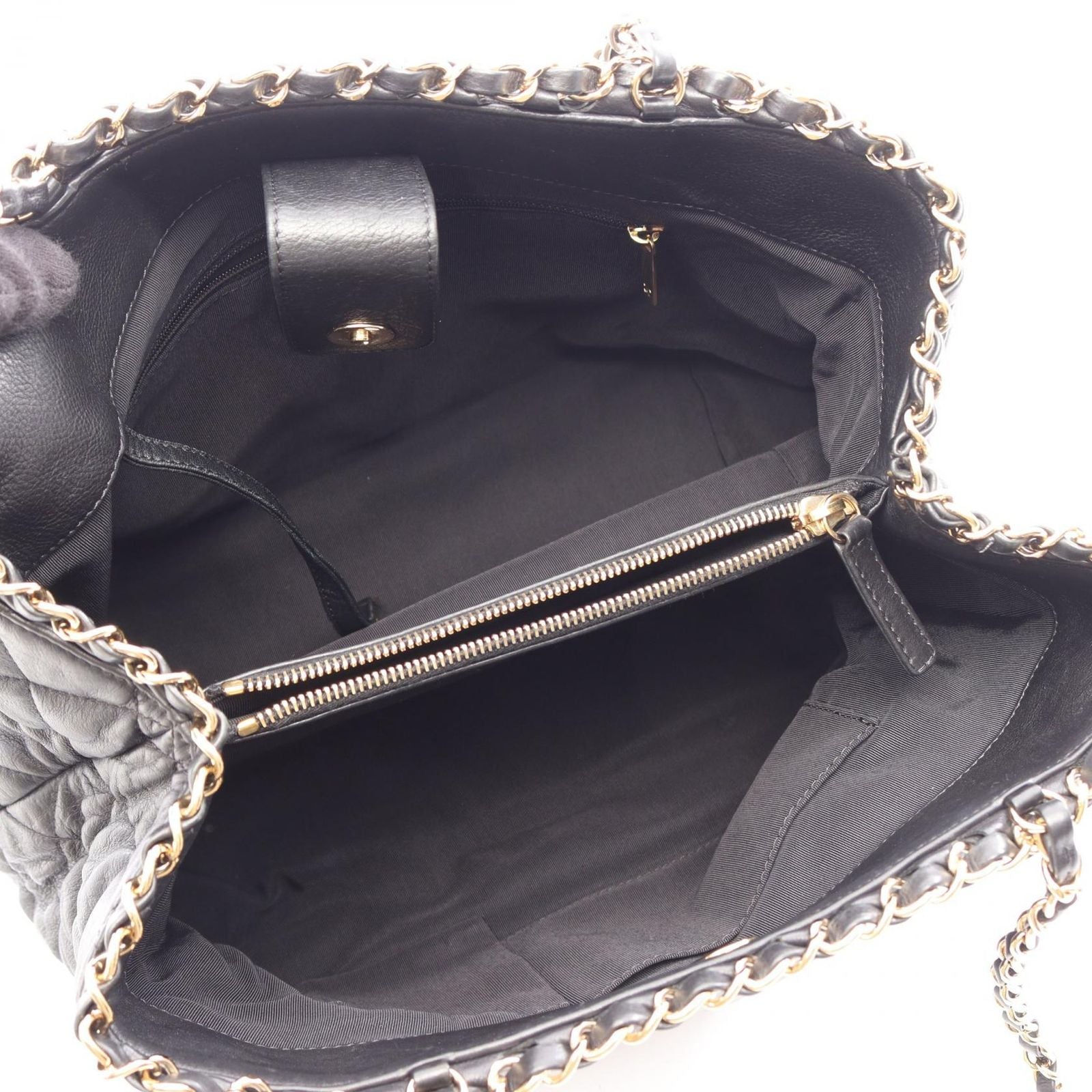 Chanel Tote Bag Quilted Black Leather — view 3