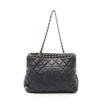 Chanel Tote Bag Quilted Black Leather