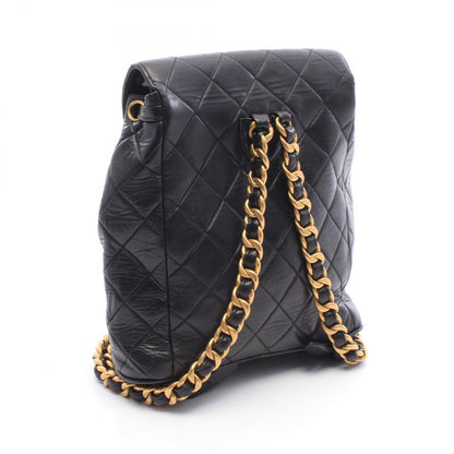 Chanel Backpack Quilted Turnlock Chain Black Lambskin Double — view 2