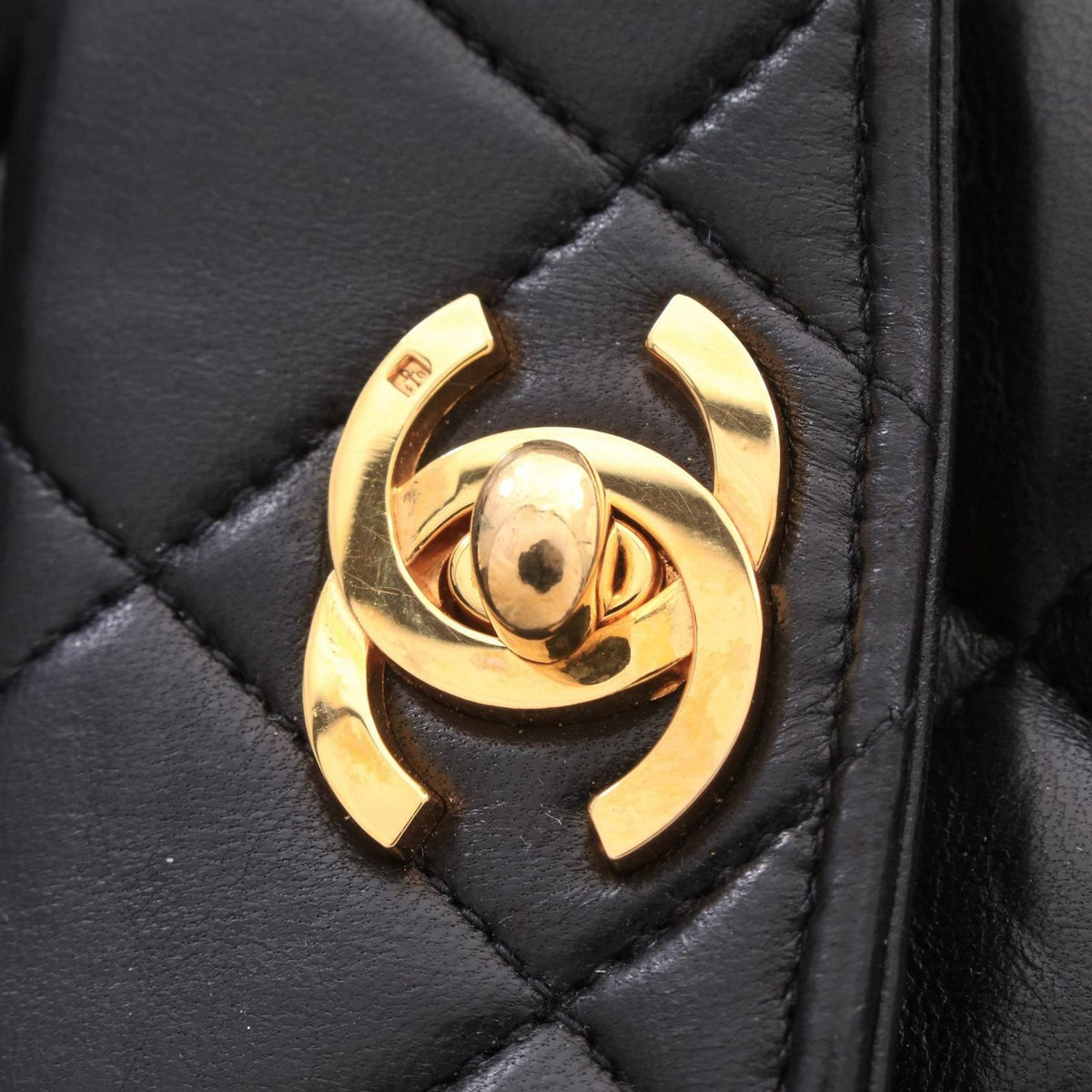 Chanel Backpack Quilted Turnlock Chain Black Lambskin Double — view 8
